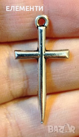 Метален Елемент / Медальон - КРЪСТ, снимка 3 - Колиета, медальони, синджири - 39106205