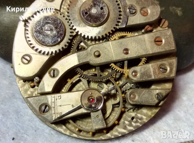 МЕХАНИЗЪМ от КОЛЕКЦИОНЕРСКИ СТАР ДЖОБЕН ЧАСОВНИК с ПОРЦЕЛАНОВ ЦИФЕРБЛАТ с РИМСКИ ЦИФРИ 49649, снимка 4 - Антикварни и старинни предмети - 48575806