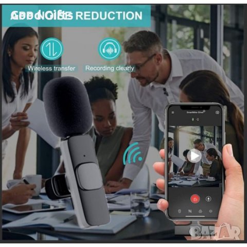 Двоен безжичен микрофон за смартфони тип C за YouTube Insta Videos Запис на глас, снимка 6 - Микрофони - 43114270