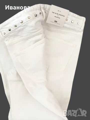 ZARA Дънки в бял цвят, снимка 2 - Дънки - 48166572