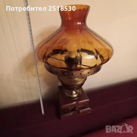 Голяма стара лампа, снимка 10 - Антикварни и старинни предмети - 48870606