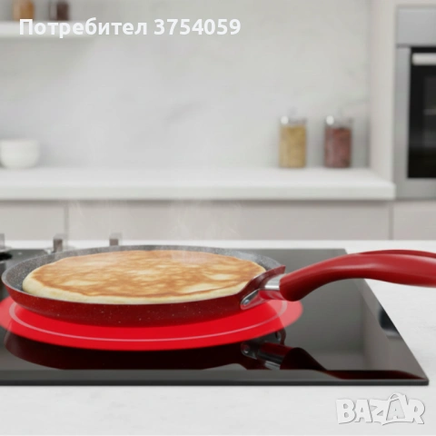 Тиган за палачинки Votlz OV54422A26 – незалепващо мраморно покритие, 26 см, снимка 4 - Съдове за готвене - 53076266