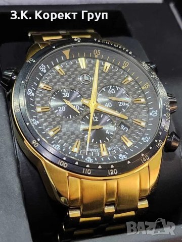 Мъжки хронографен часовник Mercedes-Benz Gold, снимка 8 - Мъжки - 40855566
