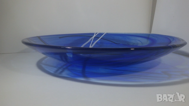 Kosta Boda Contrast Blue Dish 356 mm чиния на Коста Бода, снимка 10 - Декорация за дома - 51836761