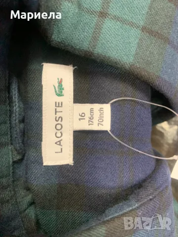 Lacoste 176см Риза за момче карирана зелена, снимка 6 - Ризи - 43436299