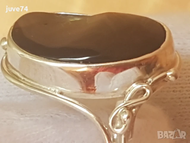 СРЕБЪРЕН ПРЪСТЕН С ОГНЕН АХАТ (МЕКСИКО) 5.85 кт., снимка 6 - Пръстени - 50722443