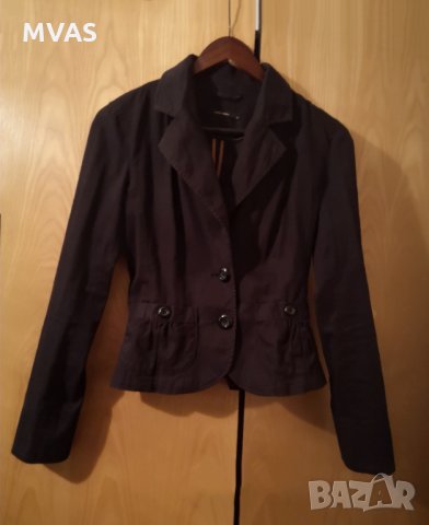 Дамско вталено черно сако XS с дълъг ръкав