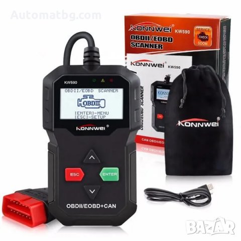 Уред за автомобилна диагностика Automat, Konnwei KW 590, OBD II, снимка 1 - Аксесоари и консумативи - 28083702