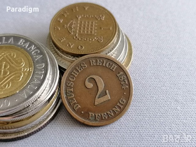 Райх монета - Германия - 2 пфенига | 1874г.; серия А, снимка 1 - Нумизматика и бонистика - 36618974