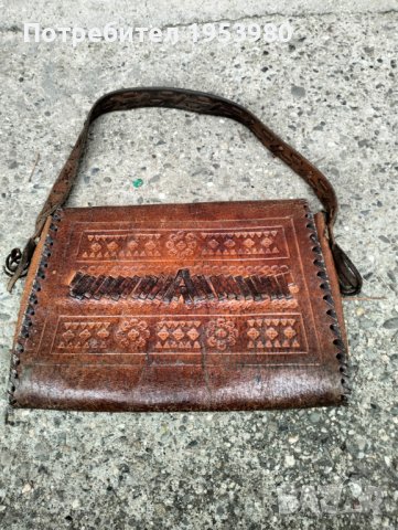 Стара дамска чанта от естествена кожа, снимка 4 - Антикварни и старинни предмети - 43685018