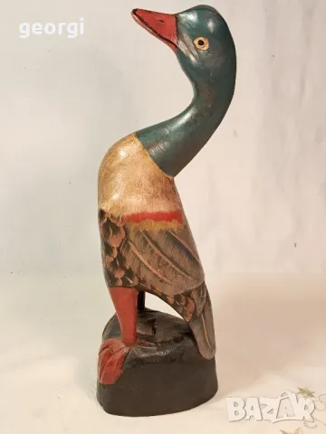 дървена статуетка патица дърворезба   7/2