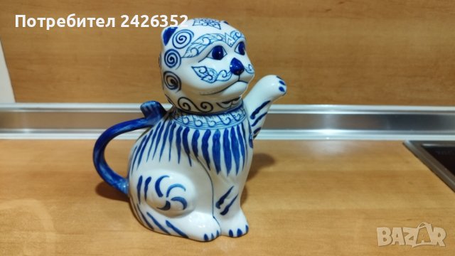 Порцеланов чайник, котка, снимка 3 - Други - 38025124