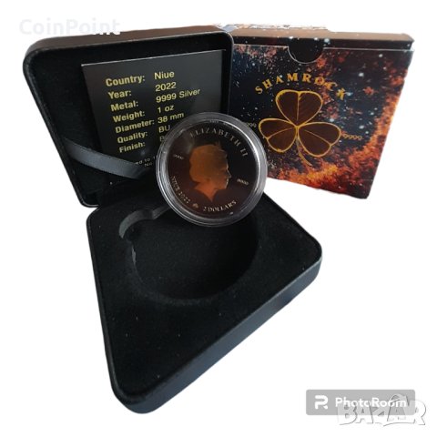 Сребърна монета Shamrock Helix 2$ Niue 2022, снимка 4 - Нумизматика и бонистика - 43388995