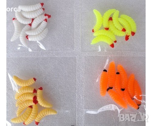 Изкуствена камола за пъстърва - силиконова HONEY WORM COLORFUL 🐟🟢🎣