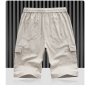 Мъжки карго къси панталони с джоб с шнур с еластична талия, 4цвята - 023, снимка 3