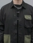 Ново мъжко карго дънково яке риза черно военни джобове деним памук XХЛ, снимка 7