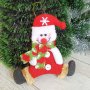 3223 Коледна фигура за окачване Снежко Дядо Коледа, 15 см, снимка 1
