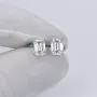 Златни обеци 14К ( бяло злато ) с Мойсанит - сертификат / Диамант Moissanite Diamond /, снимка 7