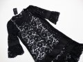 НОВА! Twinset Lace Black Dress Luxury Exclusive Collection Дамска Дантелена Рокля Размер 38, снимка 11
