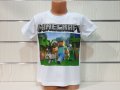 Нова бяла детска тениска с дигитален печат MINECRAFT (Майнкрафт), снимка 7
