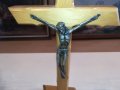 ДЪРВЕН КРЪСТ С ХРИСТОС-МЕД/МЕСИНГ, снимка 9
