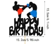 Бокс боксьори  Happy Birthday картонен брокатен топер декор за торта рожден ден украса, снимка 3