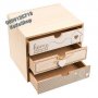 Дървена кутия/органайзер за съхранение с три чекмеджета, снимка 2