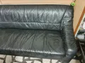 Черен кожен диван, снимка 2