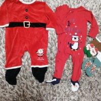 Коледни костюмчета за бебчета до 18 месеца +ПОДАРЪК нов чифт топли чорапки , снимка 1 - Комплекти за бебе - 39105068