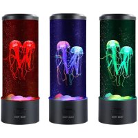 Настолна LED нощна лампа аквариум с медузи, снимка 2 - Настолни лампи - 43947089
