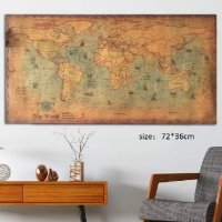 Световна Карта на света на морета постер картина за стена, снимка 2 - Други - 26668969