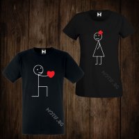 Тениски с щампа за Свети Валентин мъжка тениска + дамска тениска , снимка 1 - Тениски - 27735647