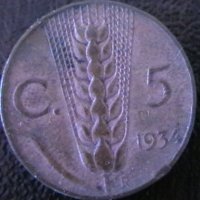 5 центисими 1934, Италия, снимка 1 - Нумизматика и бонистика - 34634034