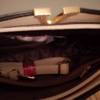  Нова елегантна дамска чанта екрю за ръка/рамо, снимка 6 - Чанти - 32246766