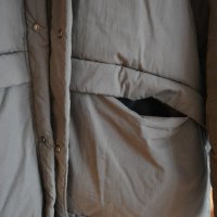 Зимно сиво кафяво шушляково яке с гъши пух и качулка, снимка 4 - Якета - 43985093
