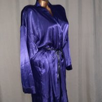 Fuliette M Сатенен лилав халат с дълъг ръкав , снимка 2 - Нощници - 38365419