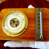 Немски барометър,термометър,месинг. , снимка 5 - Антикварни и старинни предмети - 34618157