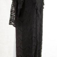Черна памучна дантелена рокля марка La Aurora, снимка 3 - Рокли - 26632875
