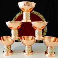 Меден бокал,медна чаша за вино,шампанско. , снимка 3 - Антикварни и старинни предмети - 42936630