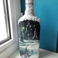 Ръчно декорирана бутилка за домашен алкохол , снимка 2 - Други - 38752556