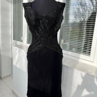 Официална черна рокля с гол гръб, снимка 1 - Рокли - 38983210