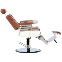 Бръснарски хидравличен бръснарски стол за магазин салон Santino Barberking 8812-BROWN-BUTTON, снимка 4 - Бръснарски столове - 43846850
