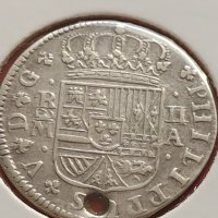 Сребърна монета 2 реала 1721г. Филип пети Мадрид Испания 28458, снимка 3 - Нумизматика и бонистика - 42987449