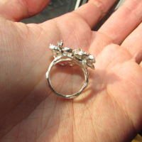 Сребърен пръстен с рубин. Размер 8x6, снимка 3 - Пръстени - 44883153