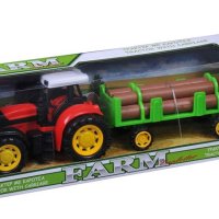 Червен трактор с ремарке за дърва, снимка 2 - Други - 43101798