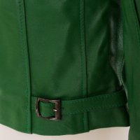 Дамско кожено яке в зелено марка Basics & More - M, снимка 5 - Якета - 38508835