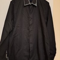 Мъжка черна риза, Теодор,ХL, снимка 3 - Ризи - 43347523