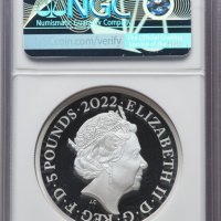2022 Edward VII 2oz (62.2г) £5 - Сребърна Монета - NGC PF70 - Ограничено Издание 750 - Great Britain, снимка 2 - Нумизматика и бонистика - 43893564