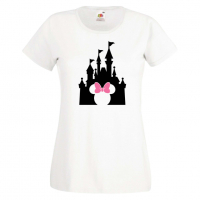 Дамска тениска Minnie Head Disney Castle Подарък,Изненада,Рожден ден,, снимка 9 - Тениски - 36530264