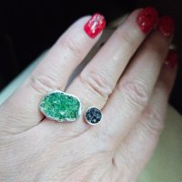 само днес среб пръстен с цветни камъни, снимка 1 - Пръстени - 43293576